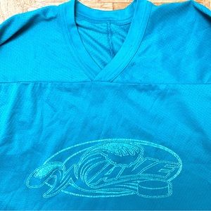Vintage California Wave Hockey Jersey CCM Blue Mesh Long Sleeve Mighty Ducks